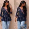 SS2016 Cotton Style V Neck Short Kurti Wholesale Supplier