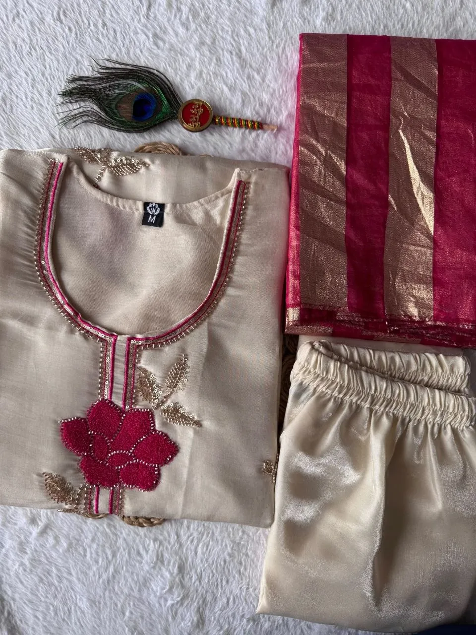 Launching KR 429 New Desing Roman Silk Zari Work Kurti Pent Dupatta Set Wholesale 2026