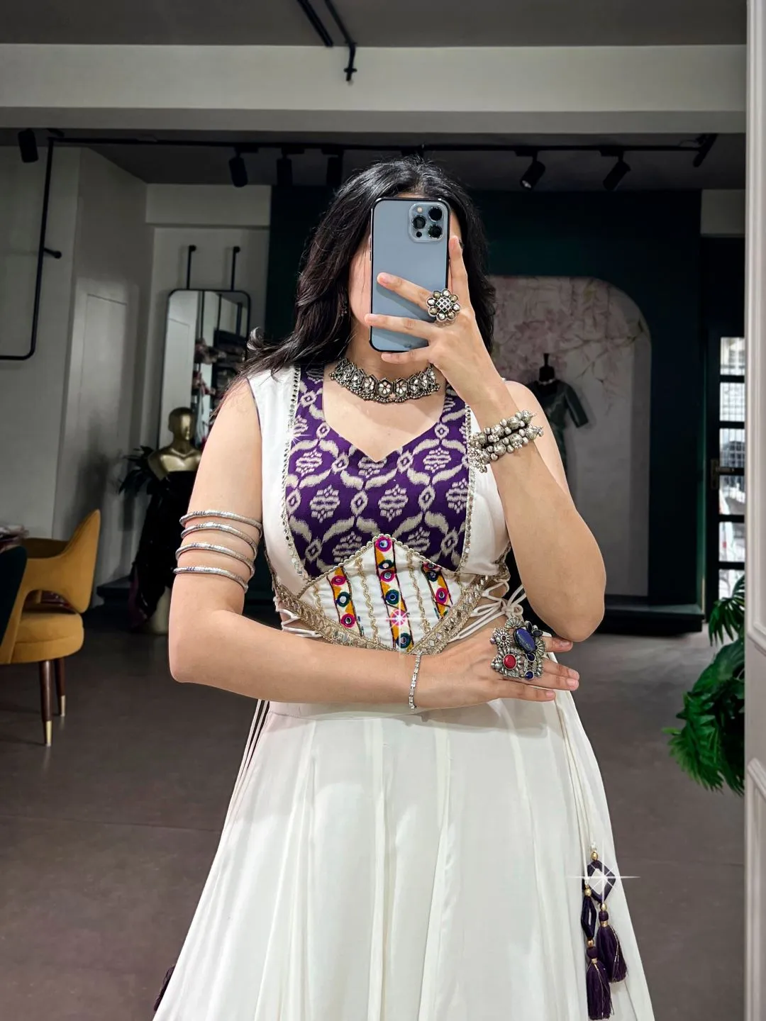 WMN 1788 Rayon Gamthi Mirror Work Navratri Lehenga Choli Wholesale