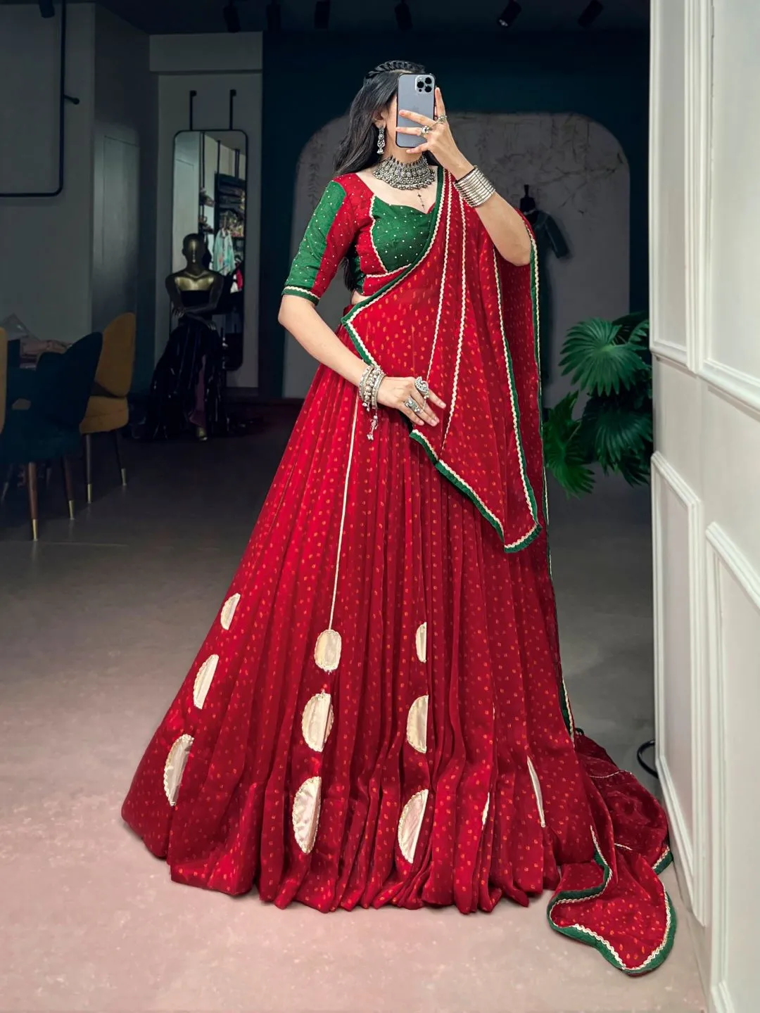 Latest WMN 1762 Dola Silk With Gotta Work Bandhej Navratri Lehenga Choli Wholesale 2026