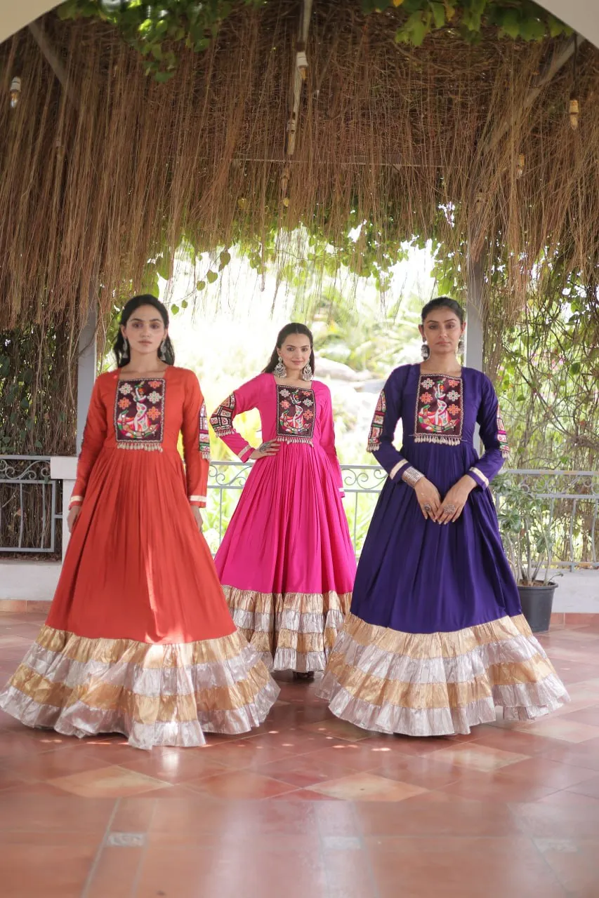 Mohini 9345 Reyon With Kutchi Work Navaratri Collecation Wholesale