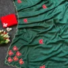 WMS Georgeete With Butterfly Handwork Saree Wholesale Supplie