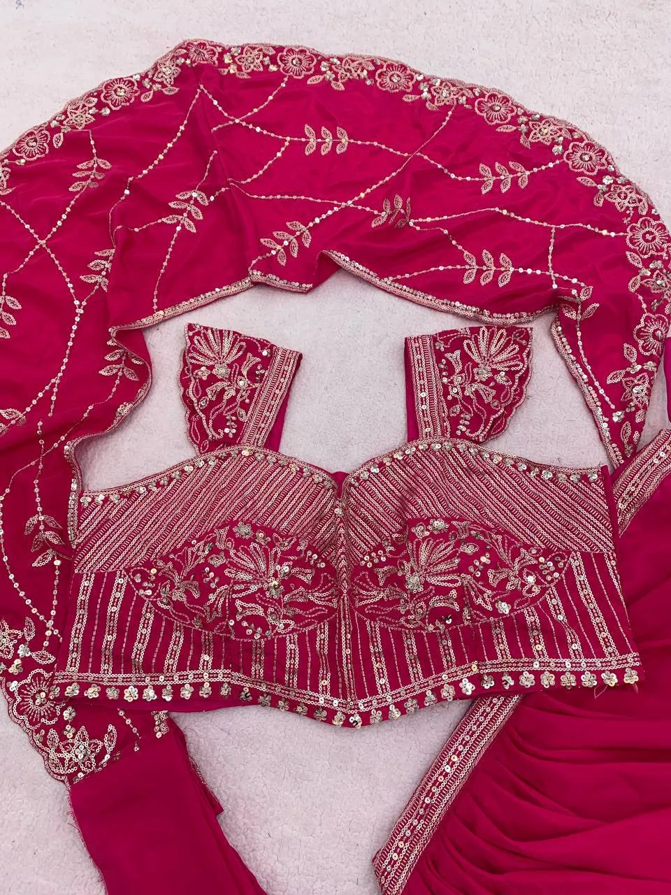 BDB 68 Crep Silk With Embroidey Work Ready To Wear Saree Wholesale