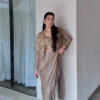 C585 246 Chinon Silk Zari and Embroidery Work Ready To Wear Saree Wholesale