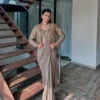C585 246 Chinon Silk Zari and Embroidery Work Ready To Wear Saree Wholesale