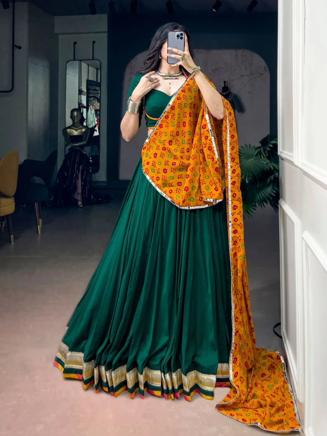 WMN 1761 Georgette With Bandhani Navratri Lehenga Collection Wholesale