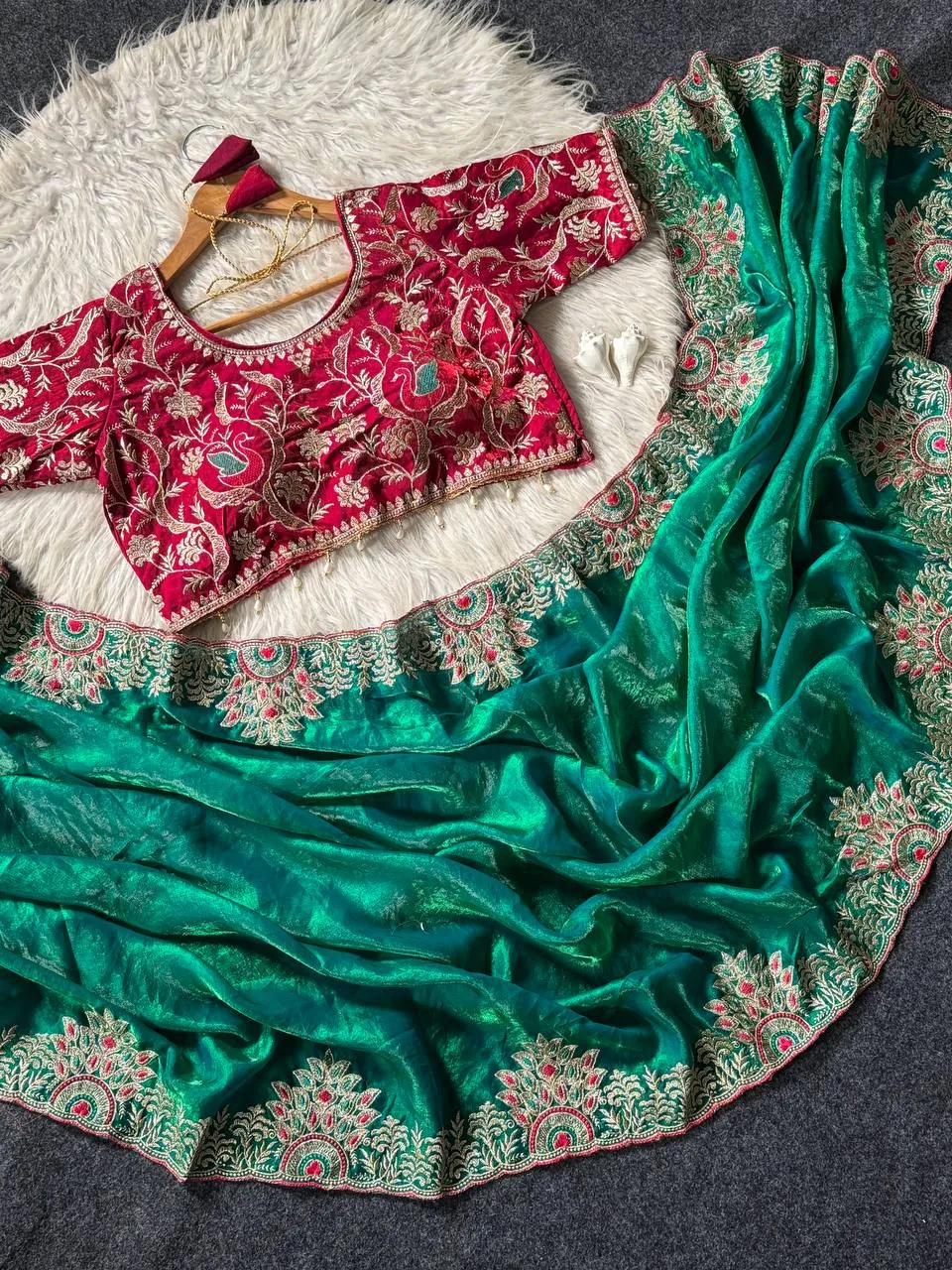 WMS Embroidery With Meena work Saree Wholesale Supplier