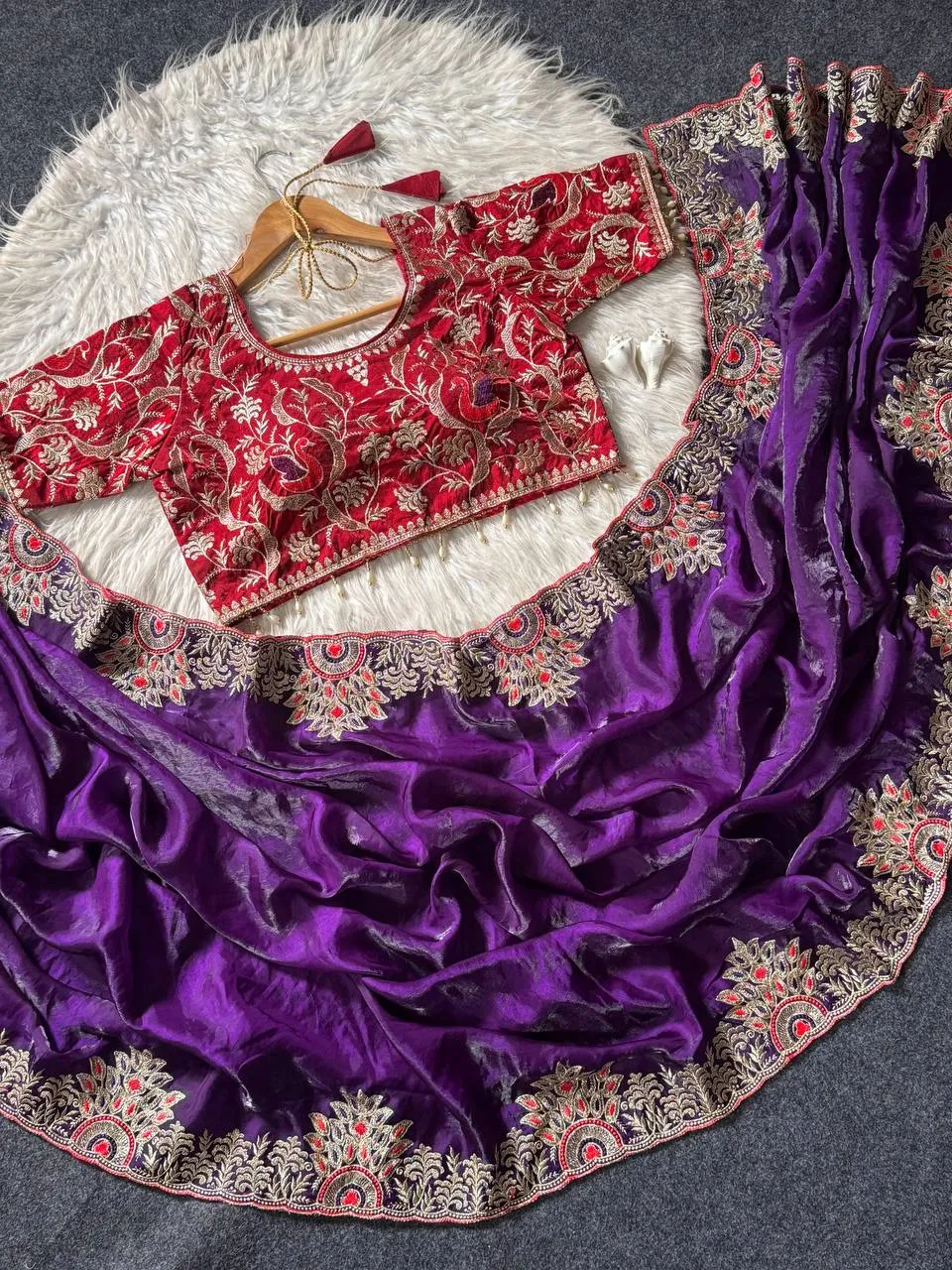 WMS Embroidery With Meena work Saree Wholesale Supplier
