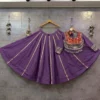 Juhi Pure roman silk mirror with ghamti work Heavy Kali pattern Navratri Chaniya Choli Wholesale