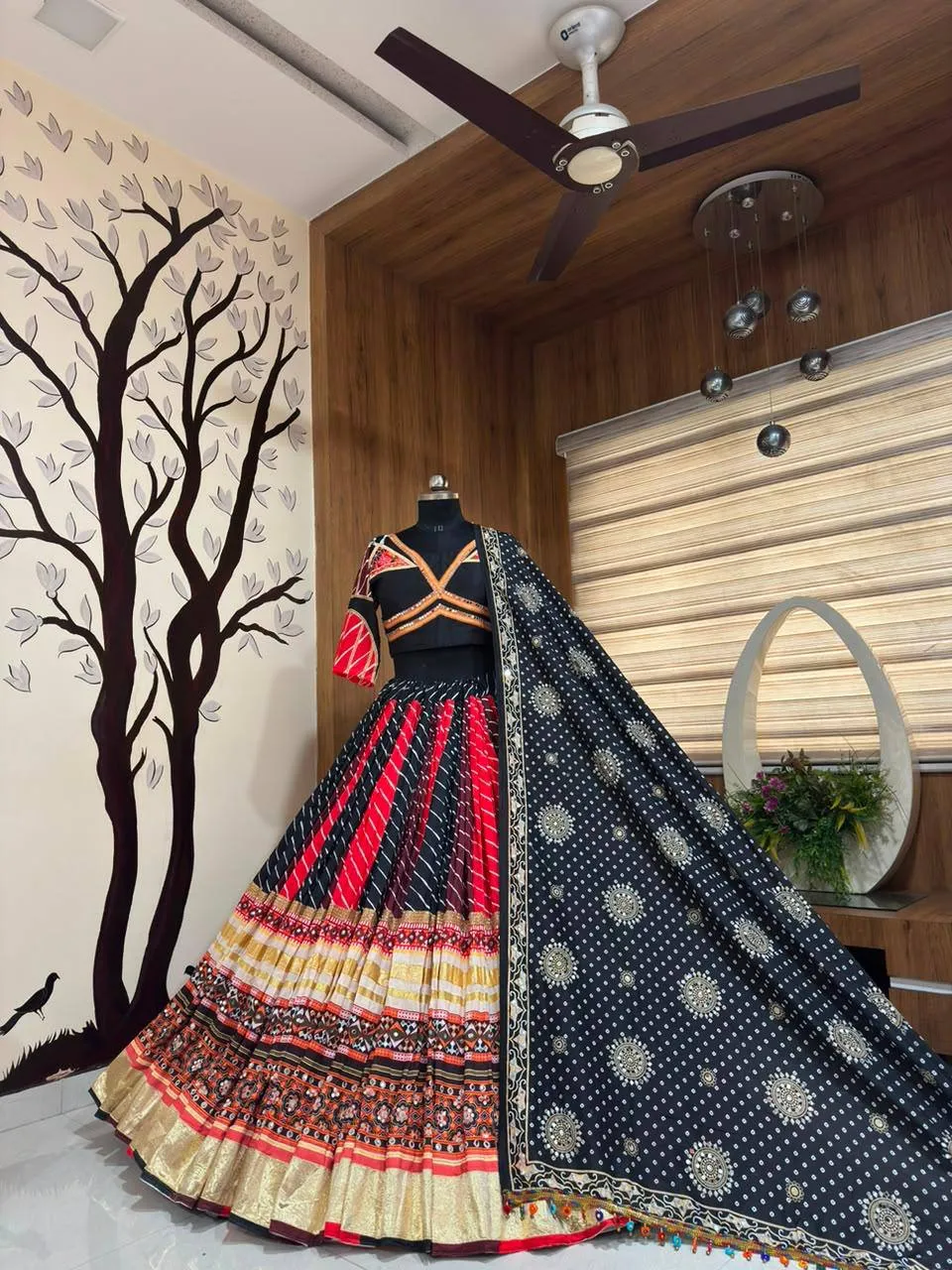 Beautiful C585 195 Muslin Cotton With Mirror Work Navratri Traditional Lehenga Chaniya Choli 2026