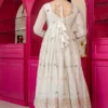 STD 6136 Faux Blooming With Heavy Multi Zari Embroidered Sequins work Anarkali Suit Set Wholesale