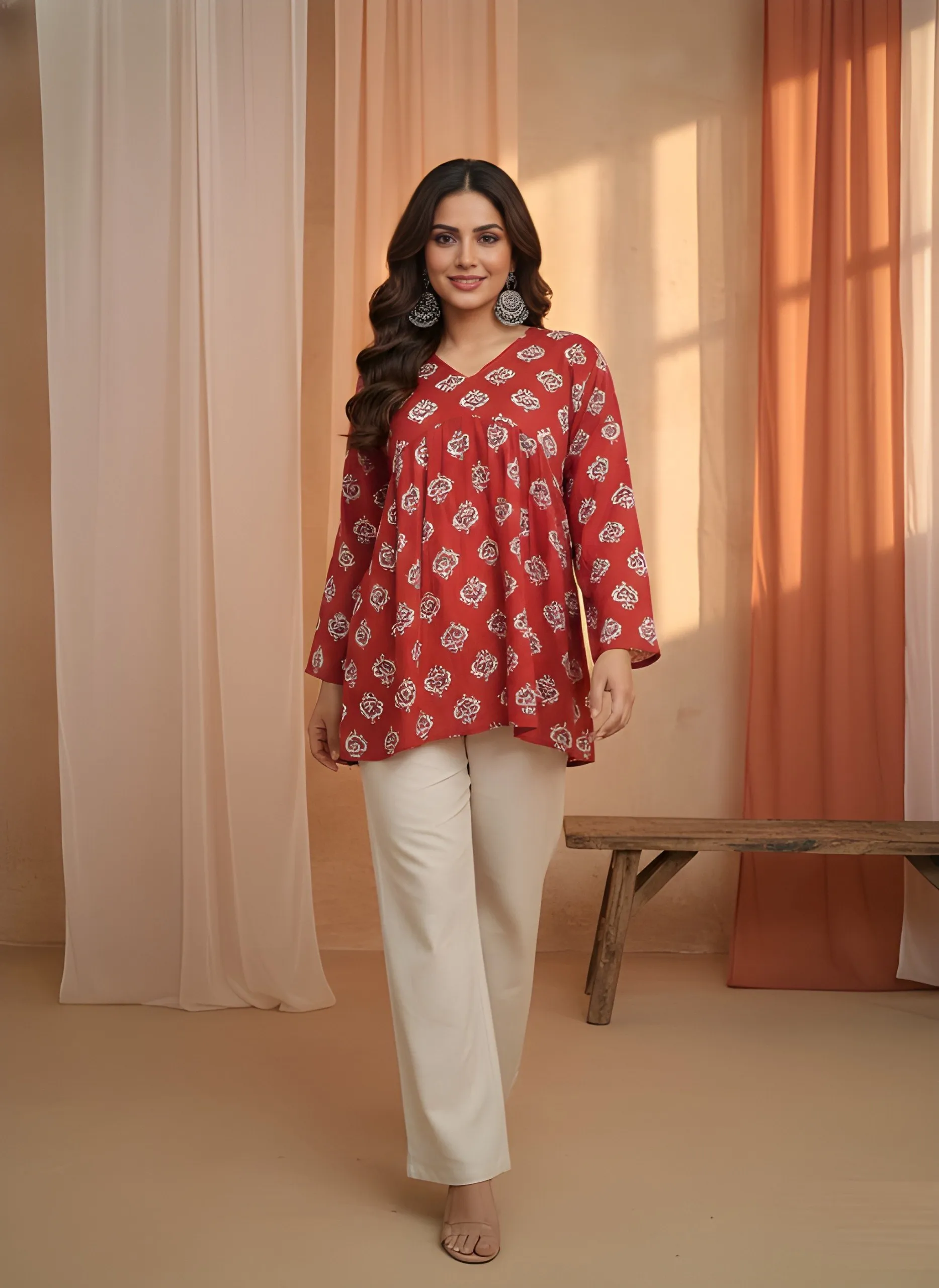 Shiv 1039 Cotton Fancy Short top Wholesale
