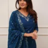 FFD Tesla Embroidered Work Kurta Pent Dupatta Set Wholesale