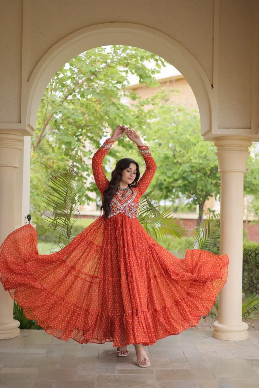 Launching Moni 1271 Navratri Special Bandhani Gown Collecation Wholesale 2026