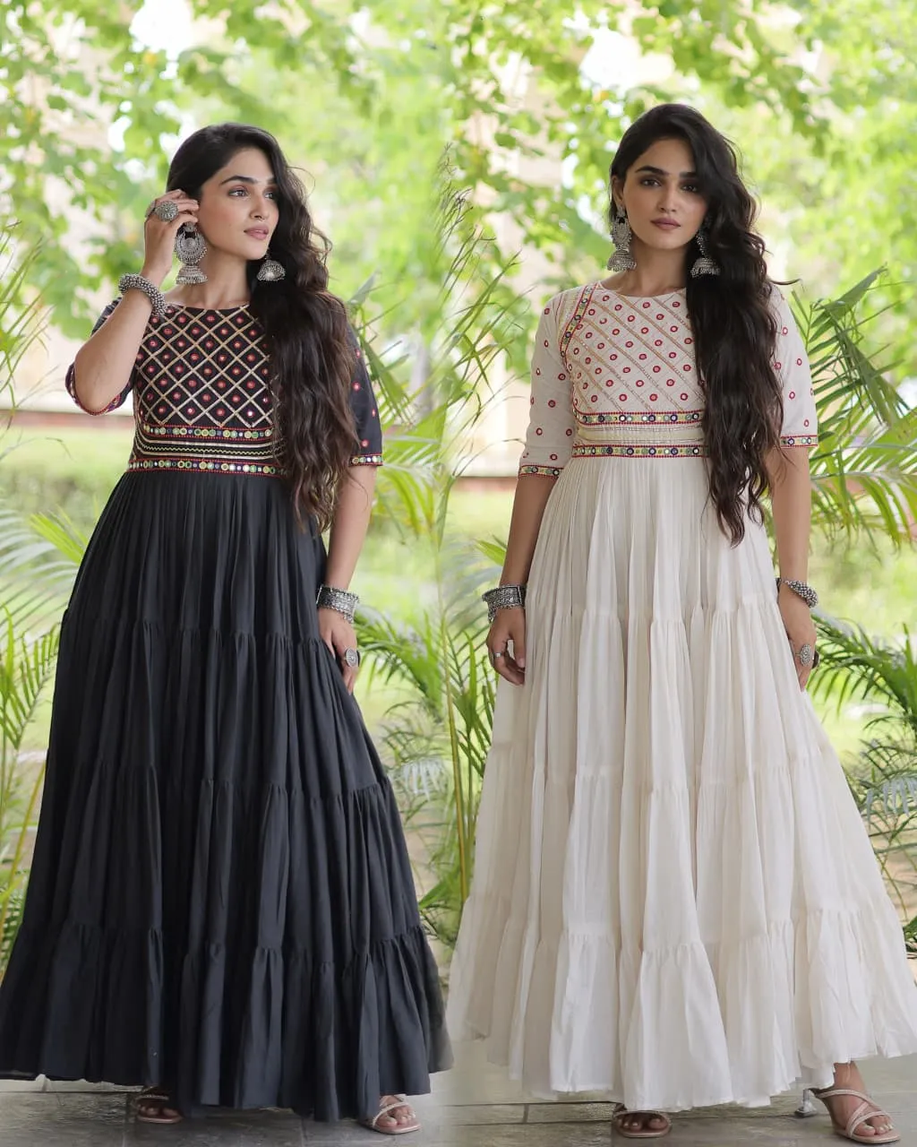 Mohini 9346 Kora Cotton Embroidered Mirror Work Navratri Collection Wholesale