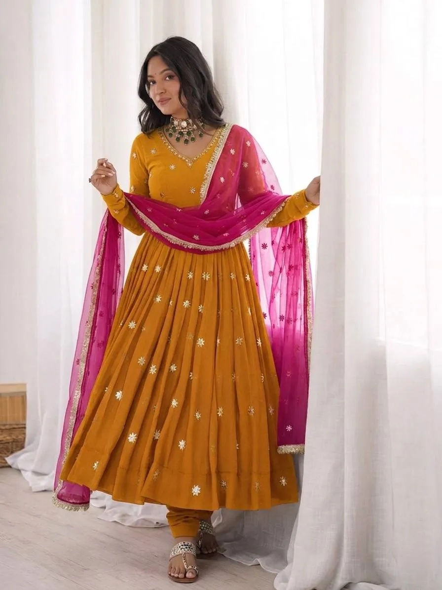 Stylish Sabina 5313 Faux Georgette Anarkali Kurti Pant Dupatta 2026