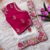 MHV Heavy Desing Embroidered Work Saree Wholesale
