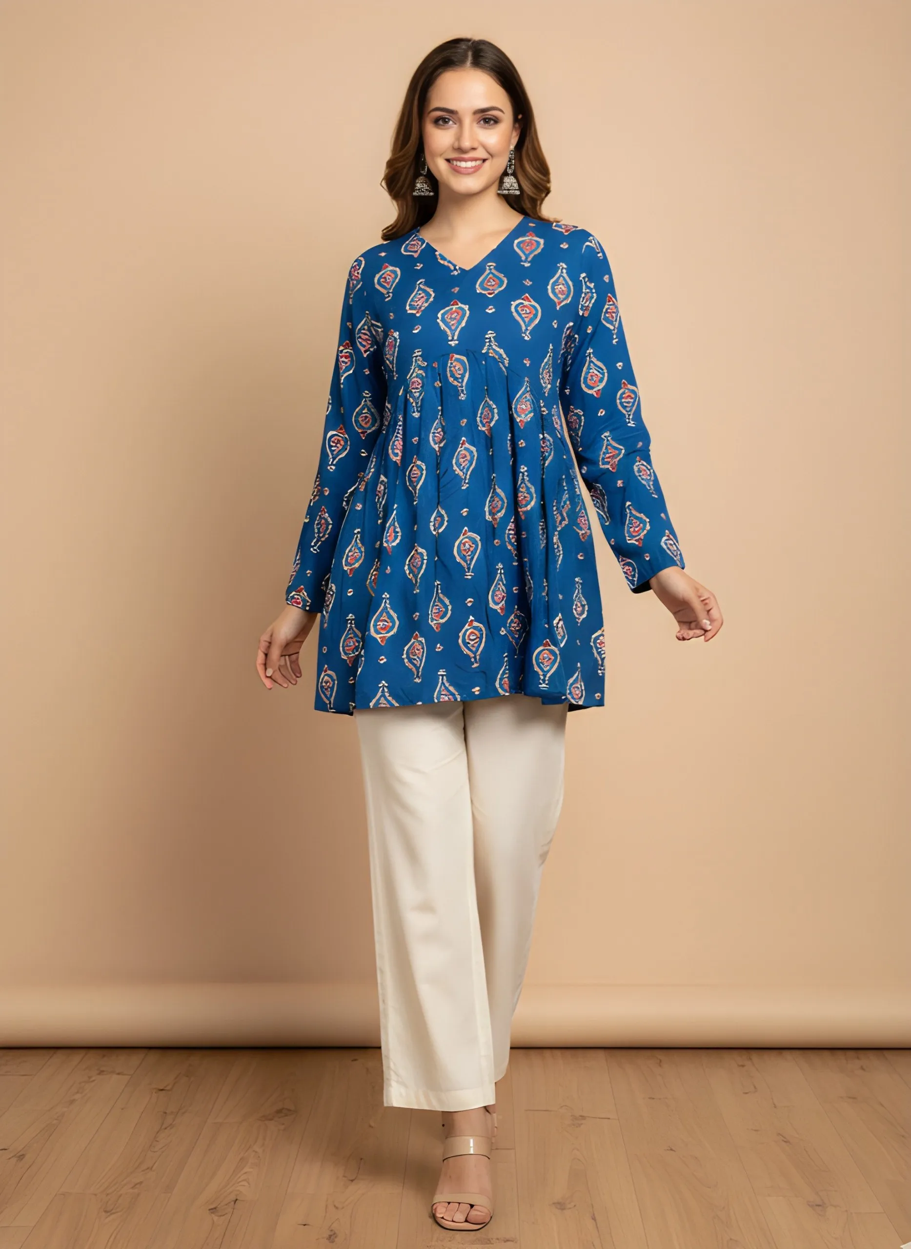 Shiv 1046 V Neck Cotton Fancy Short Kurti Wholesale