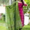 Launching FFD Pink Kontina Suit Art Silk Kurti Pant Dupatta Set Wholesale 2026