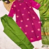 Launching FFD Pink Kontina Suit Art Silk Kurti Pant Dupatta Set Wholesale 2026