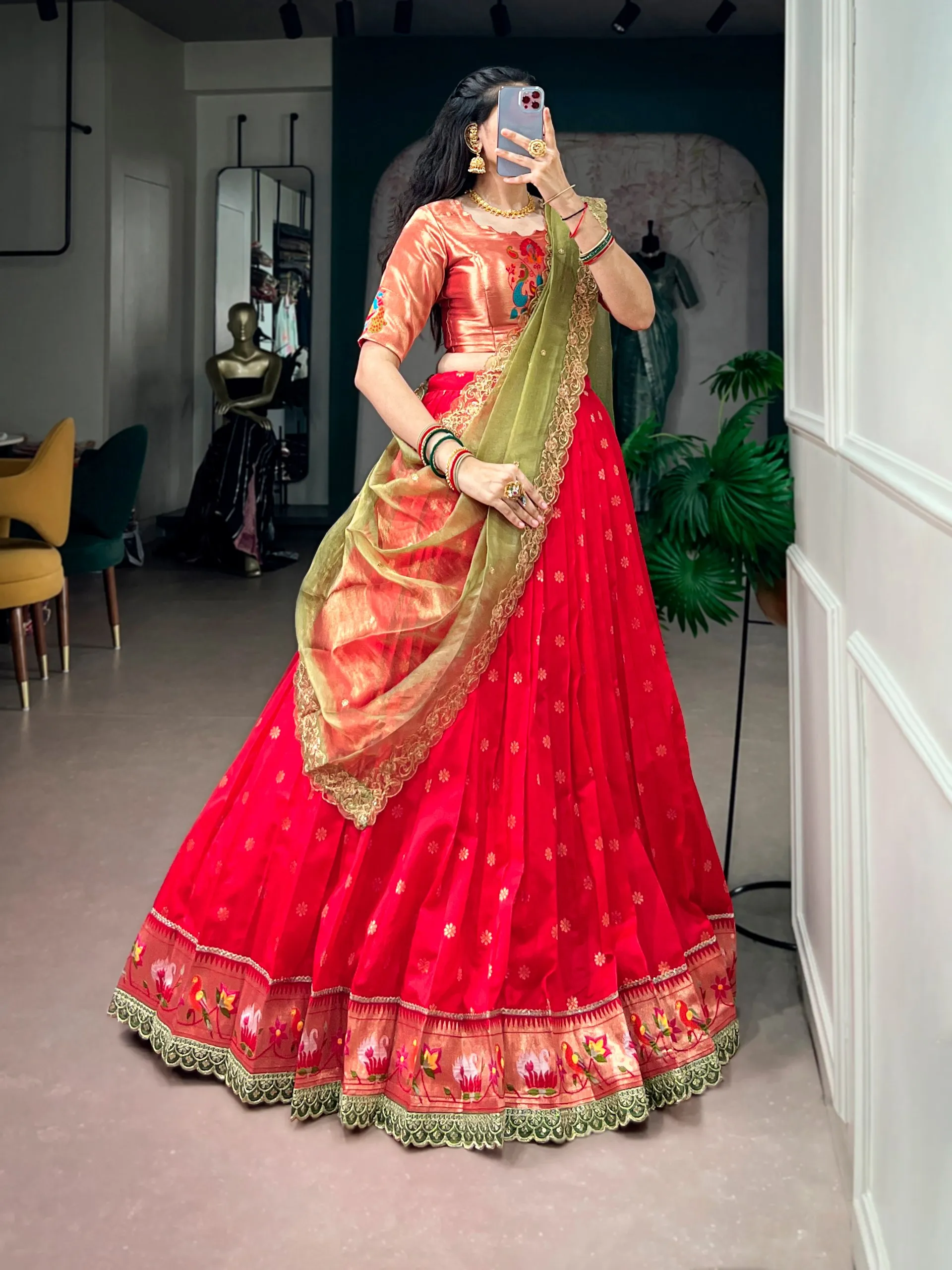 Latest WMN 2063 Jacquard Silk Paithani Zari Work Lehenga Choli Wholesale 2026