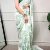 Stylish WMN 7407 Satin Silk with Pearl Lace Border Saree Wholesale 2026