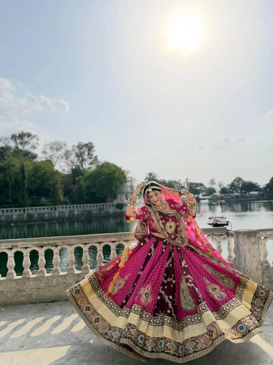 C585 198 heavy Muslin cotton With Mirror Work Navratri Lehenga Choli Wholesale