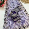 Kusum Pure Fandy Material Embroidery and Cut Work Saree Wholesale