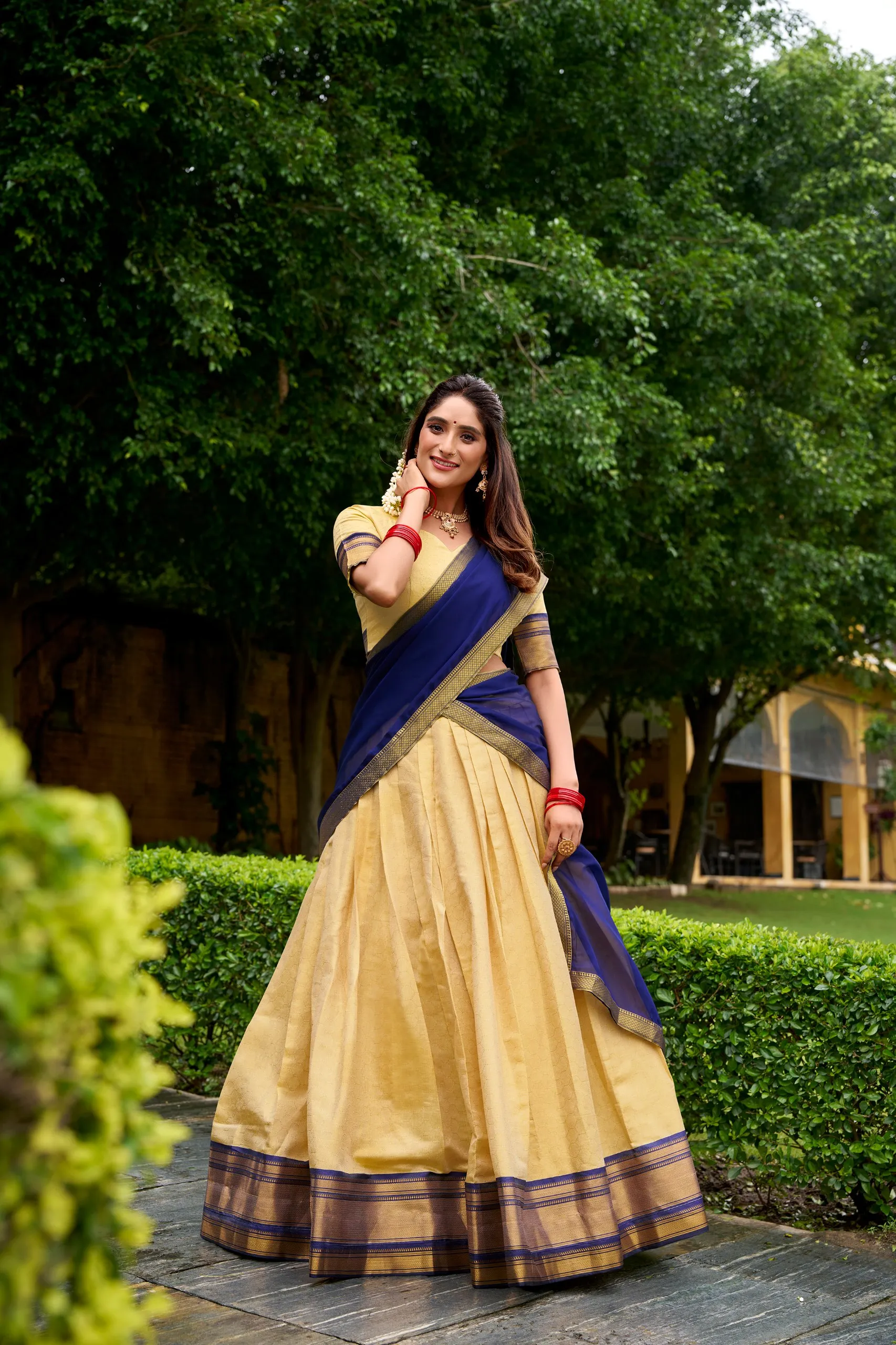 WMN 2019 Kanchipuram Zari Work South Indian Lehenga Choli Collection Wholesale