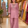 Beautiful C585 247 Cruncy Silk with Embroidery Work Kurti Koti & Plazzo Set Wholesale 2026
