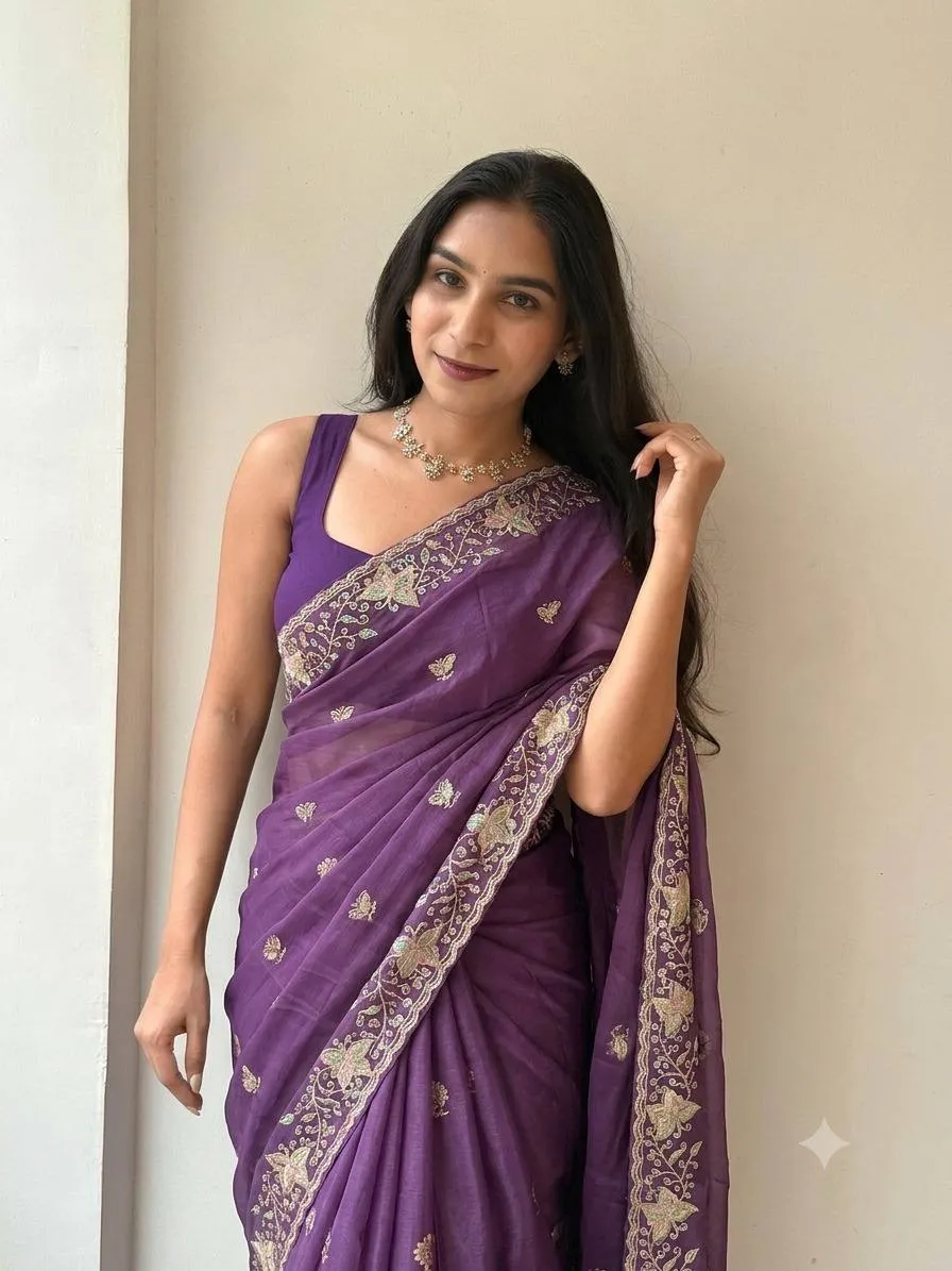 Kusum 903 Georgette With Embroidery Work Saree Wholesale Supplier