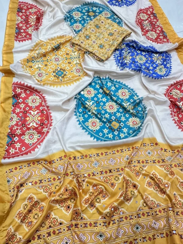 Launching DKT 5189 Crap Silk With Patola Real Mirror Work Saree Wholesale Supplier 2026