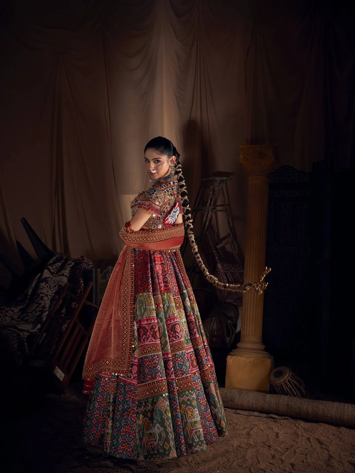 C585 200 Heavy Muslin Cotton With Mirror Work Lehenga Choli Wholesale