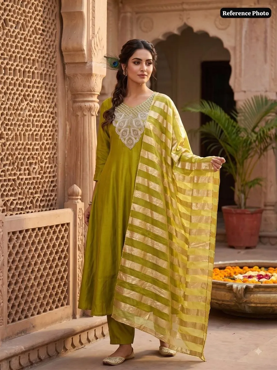KR 428 Roman Silk With Embroidery Work Kurti Pant Dupatta Set Wholesale