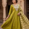 KR 428 Roman Silk With Embroidery Work Kurti Pant Dupatta Set Wholesale