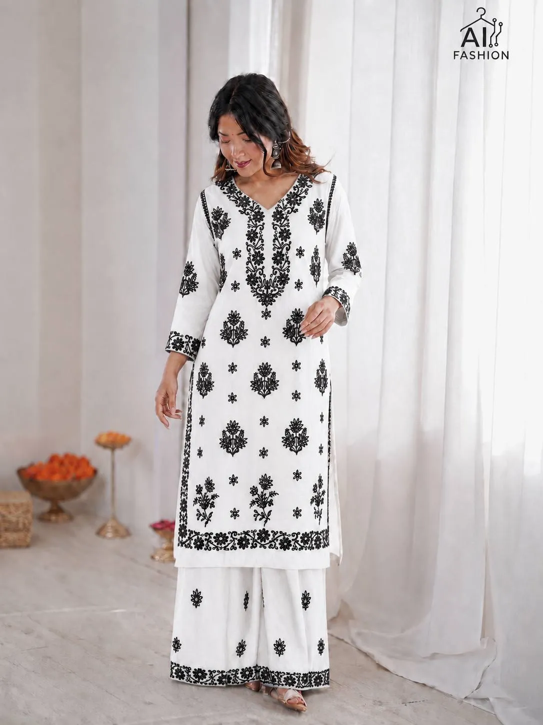 Buy SS2016 Rayon Chikankari Kurti with Plazzo Set Wholesale Supplier 2026