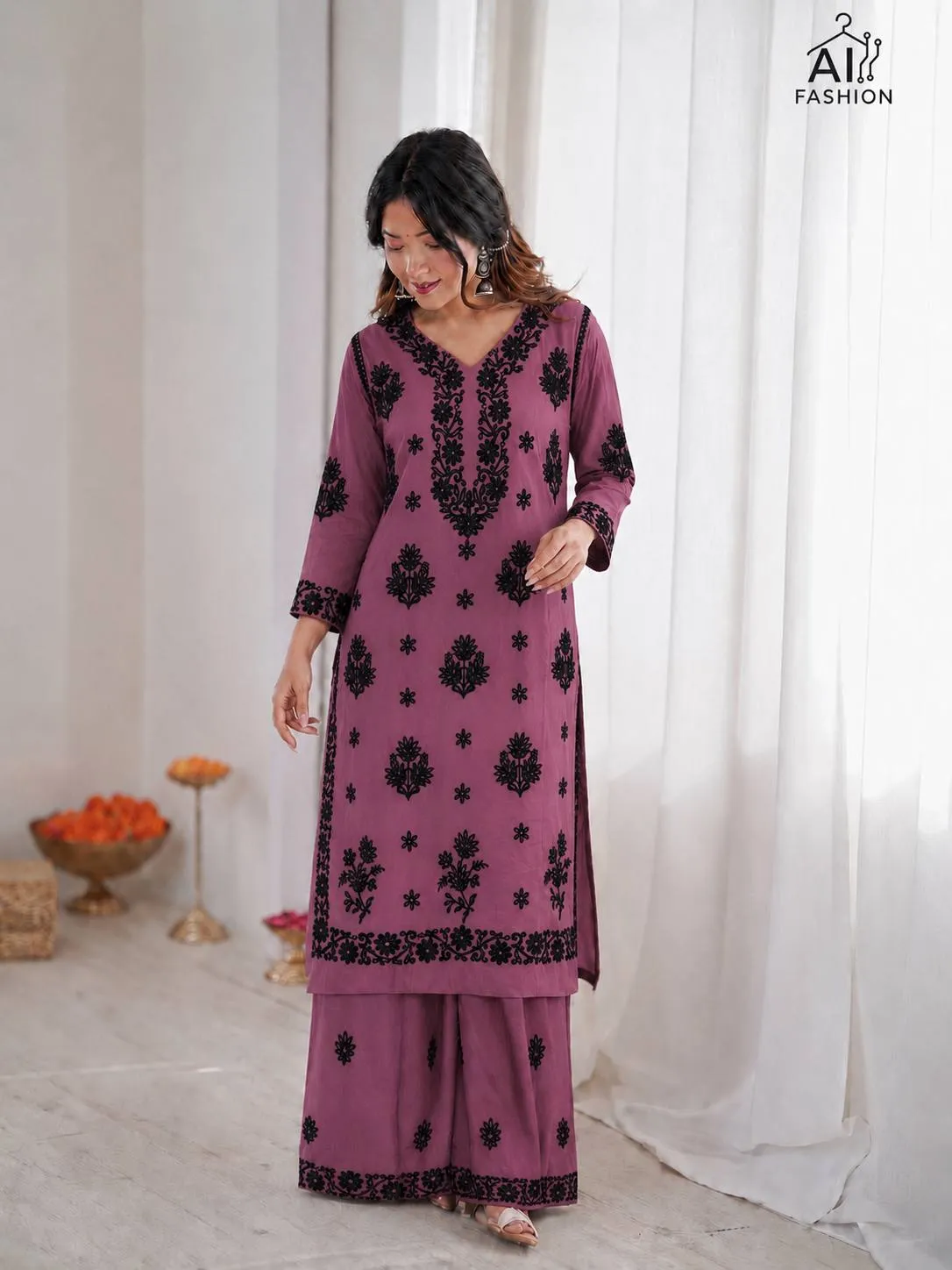 Buy SS2016 Rayon Chikankari Kurti with Plazzo Set Wholesale Supplier 2026