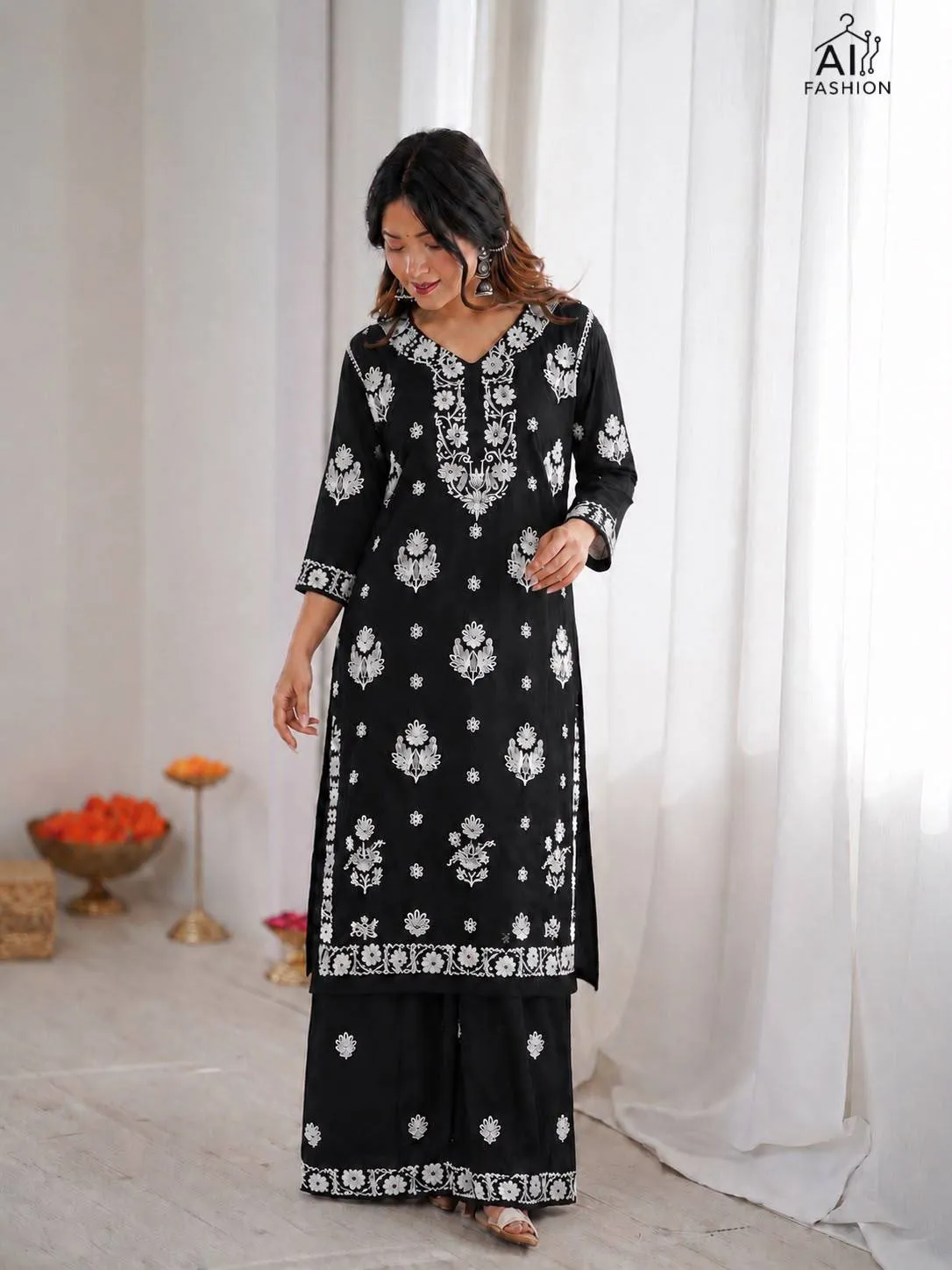 Buy SS2016 Rayon Chikankari Kurti with Plazzo Set Wholesale Supplier 2026