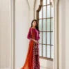 C585 1496 Chinon Embroidery & Chakri Stone Work Kurti Plazzo and Dupatta Set Wholesale