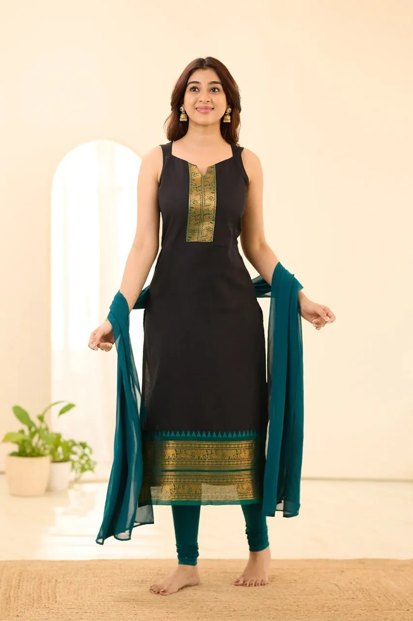 LFK 7033 New Kanchi Cotton Trendy Kurta Dupatta Set Wholesale