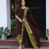 LFK 7026 Kanchi Cotton Kurti Pant Dupatta Set Wholesale