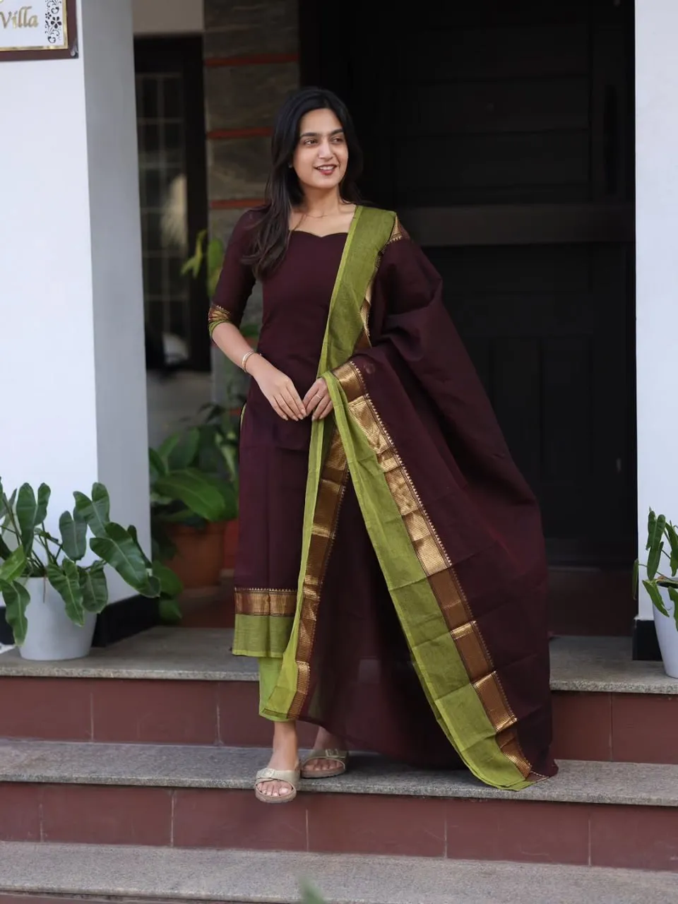 LFK 7026 Kanchi Cotton Kurti Pant Dupatta Set Wholesale