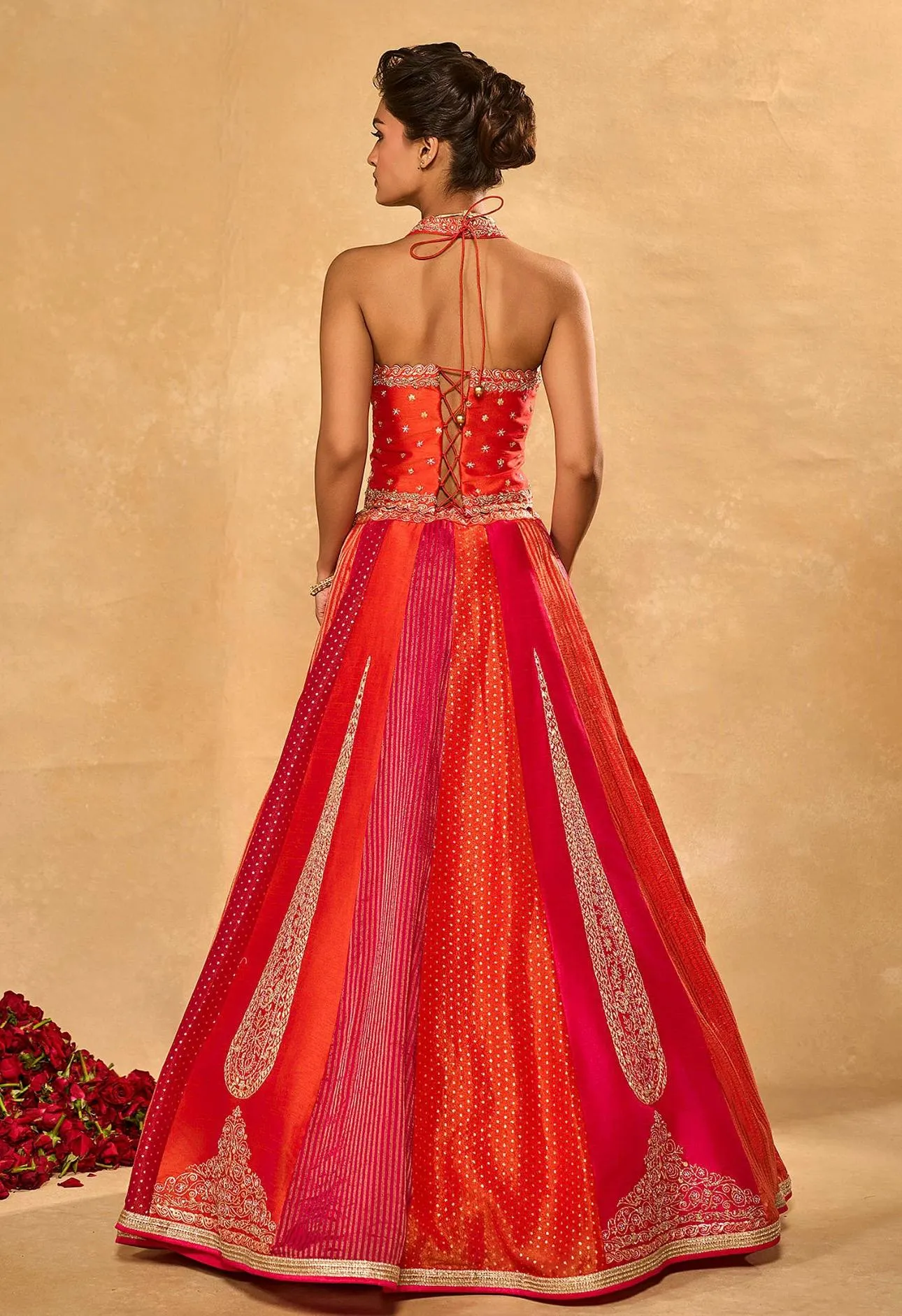BDB 85 Chinon Silk and Embroidery Sequins Work Indo Western Wholesale
