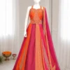BDB 85 Chinon Silk and Embroidery Sequins Work Indo Western Wholesale