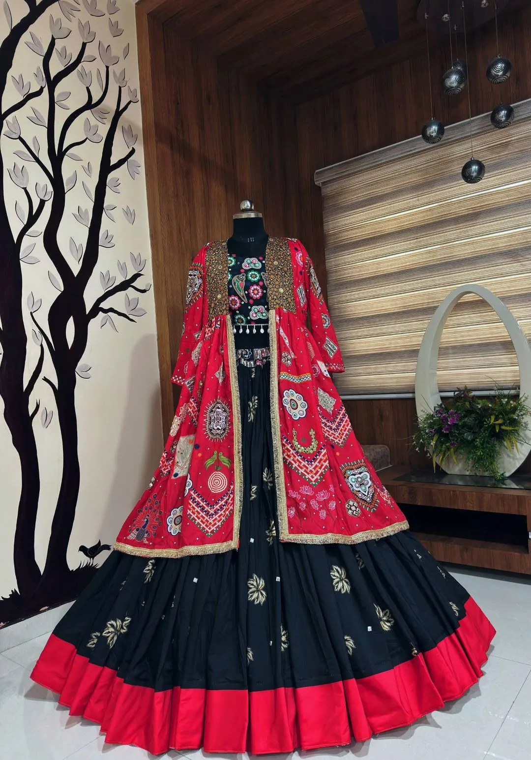 Stylish C585 201 Heavy Muslin Cotton with Mirror Work Lehenga Chaniya Choli Wholesale 2026