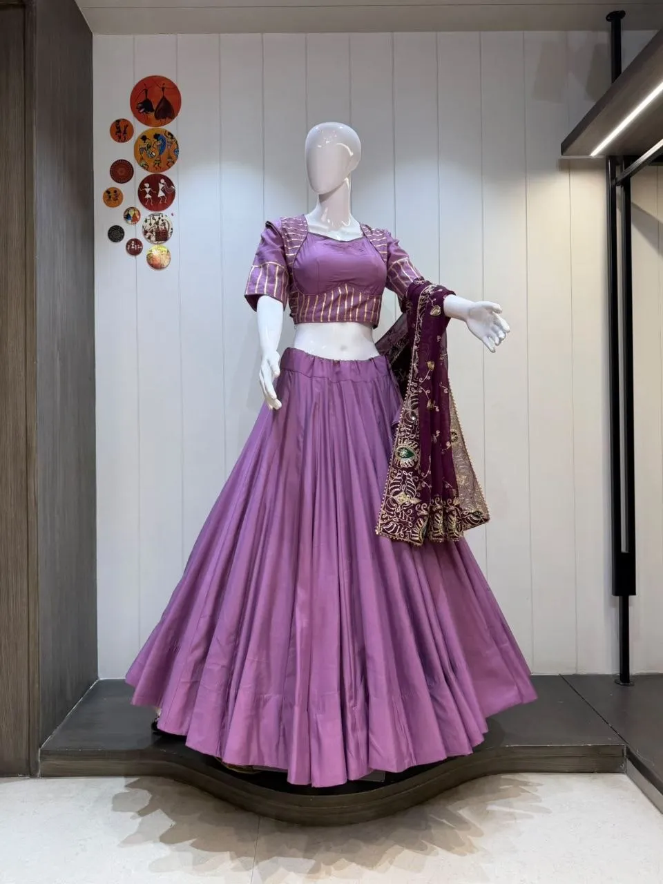 Juhi Roman Cotton Silk Lehenga Choli Wholesale Supplier