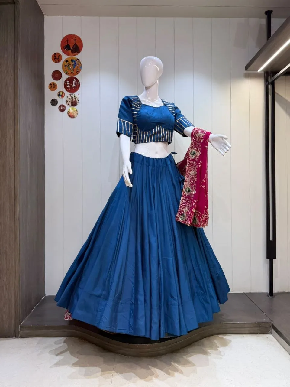 Juhi Roman Cotton Silk Lehenga Choli Wholesale Supplier