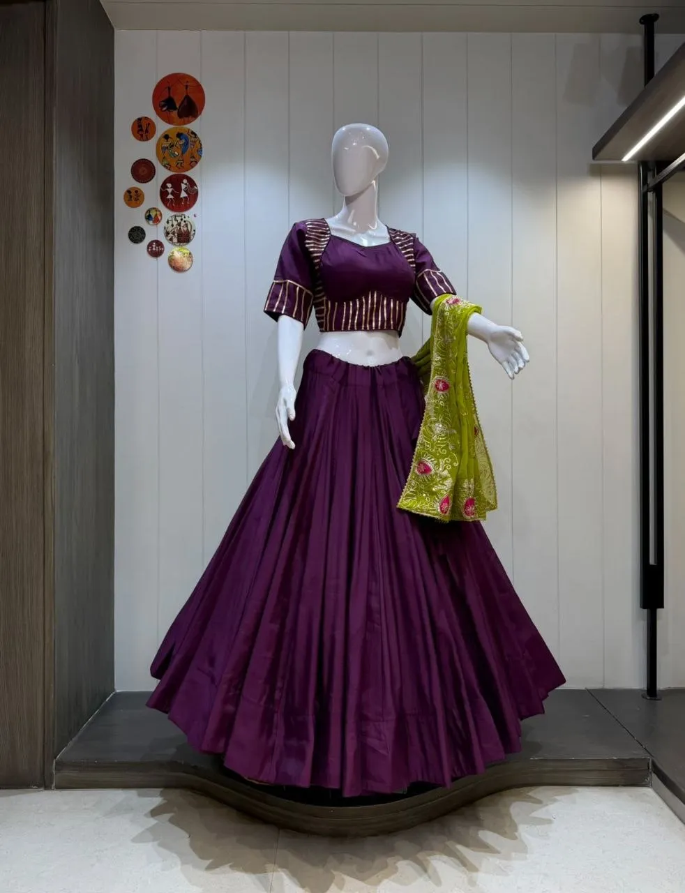Juhi Roman Cotton Silk Lehenga Choli Wholesale Supplier