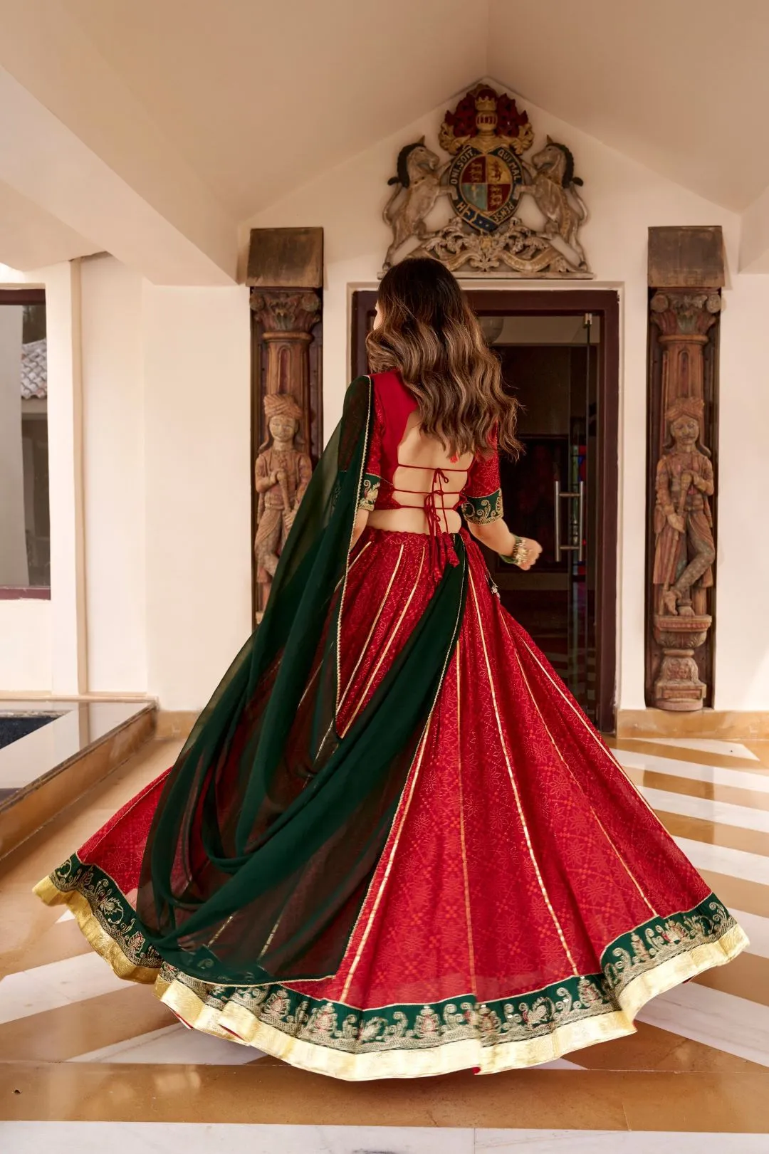 WMN 1777 Georgette With Bandhej & Gota Patti Work Navratri Special Lehenga Choli Wholesale