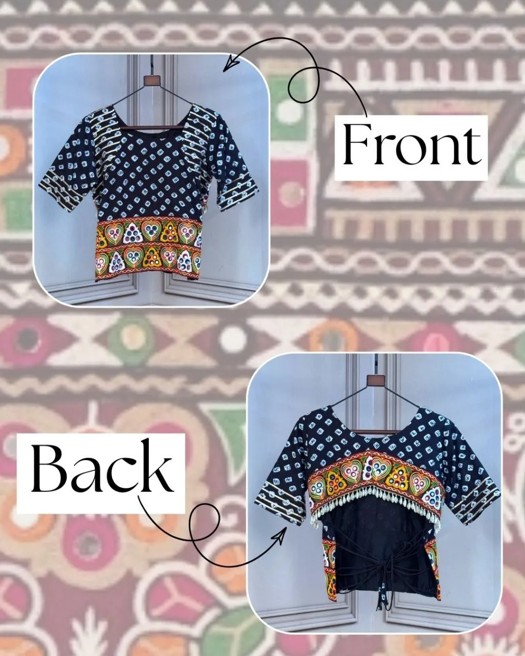 Mohini 7180 Cotton Bandhej with Gamthi Embroidered & Gota Patti work Blouse Wholesale